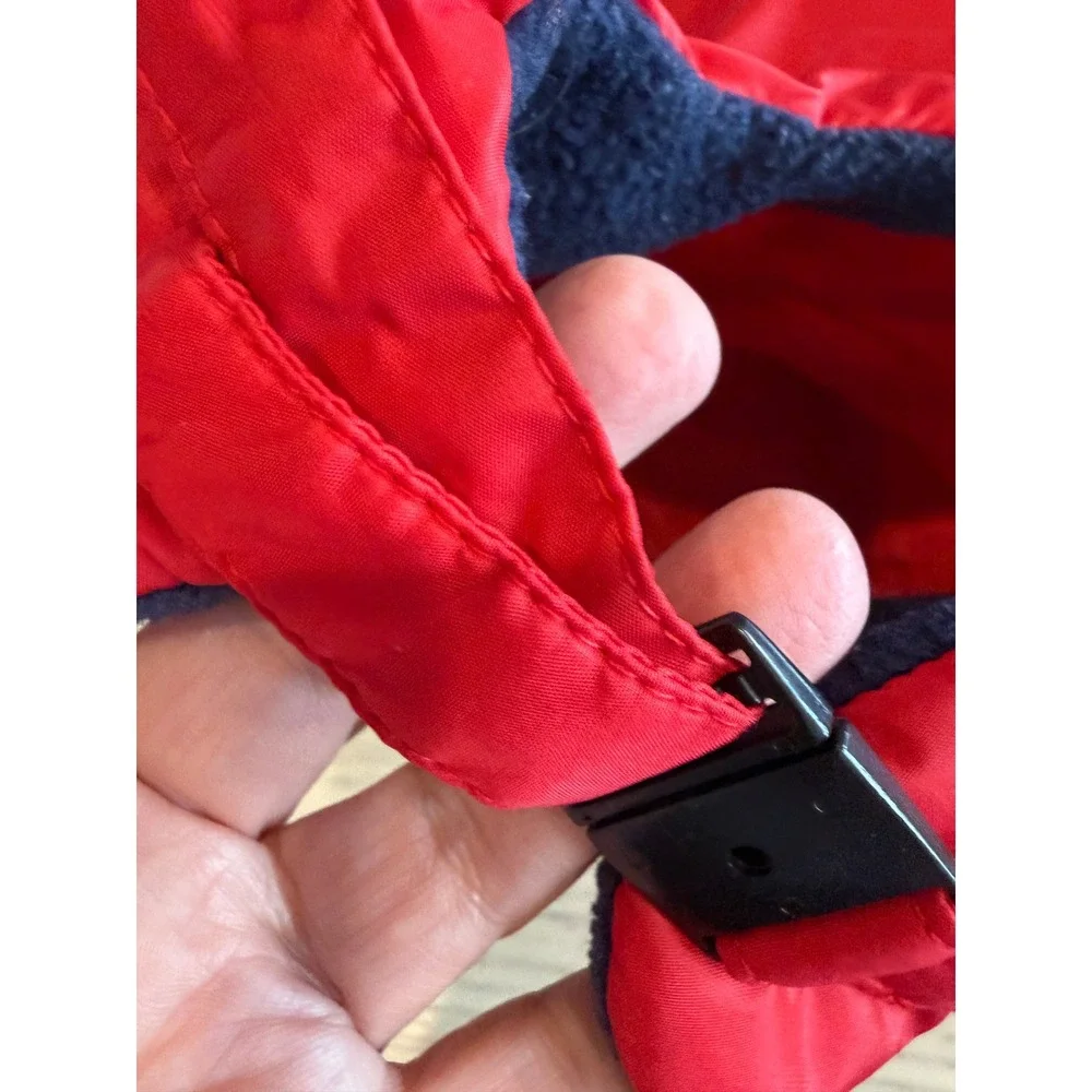 Tommy Hilfiger Boys Red Navy Blue Fleece Lined Trapper Hat One Size Winter‎ Cap